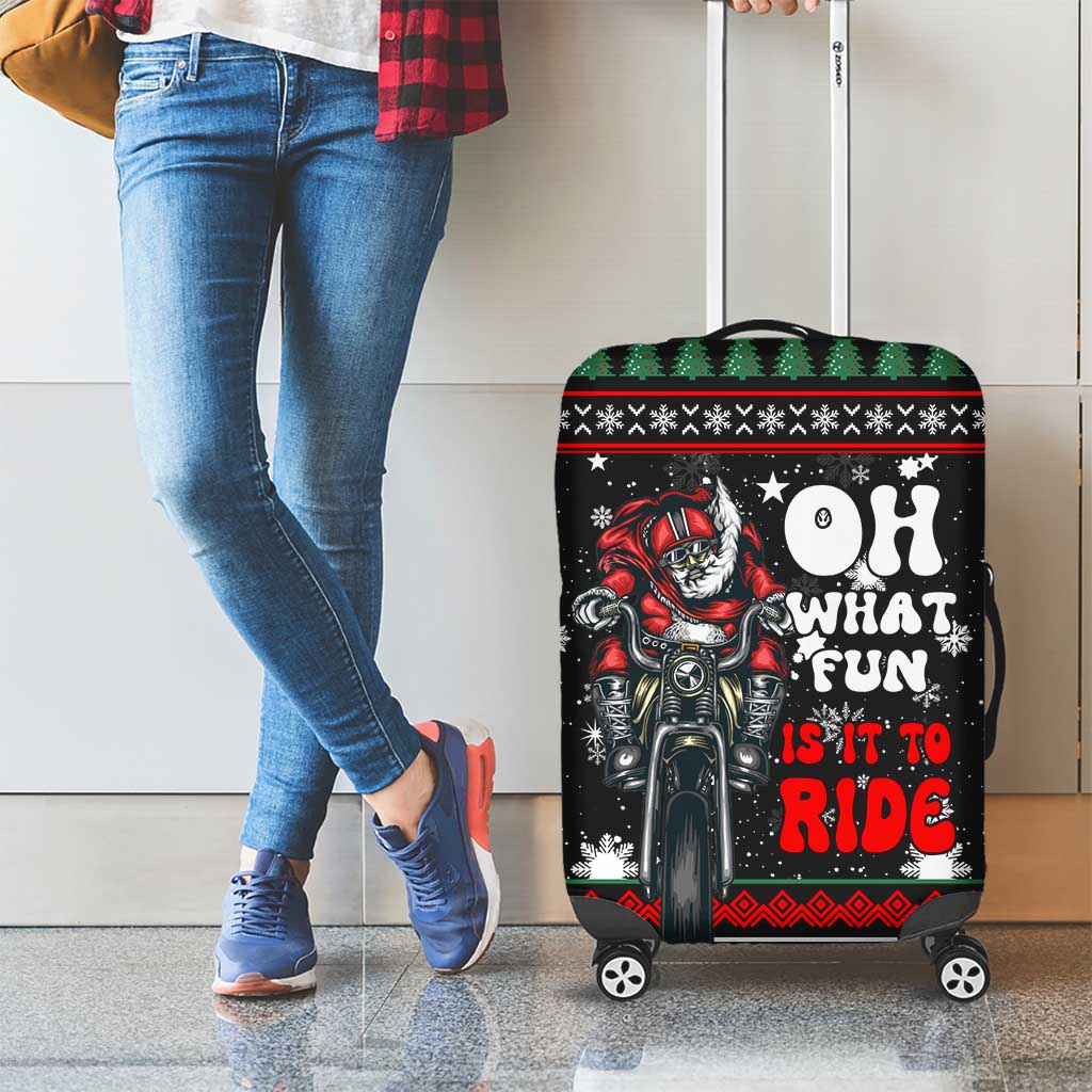 Santa And Motor Christmas Luggage Cover Xmas Holiday Patterns - Wonder Print Shop