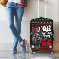 Santa And Motor Christmas Luggage Cover Xmas Holiday Patterns - Wonder Print Shop
