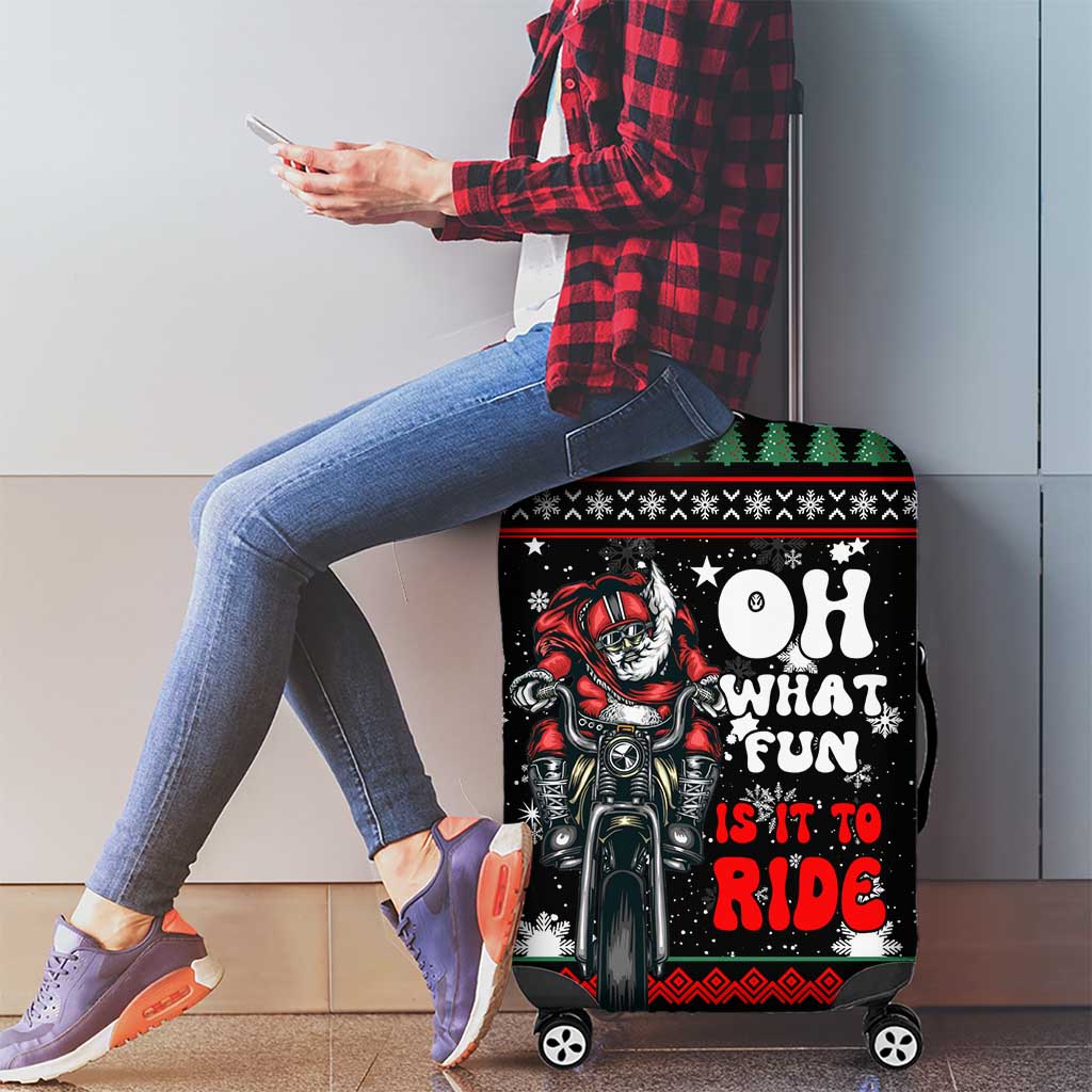 Santa And Motor Christmas Luggage Cover Xmas Holiday Patterns - Wonder Print Shop