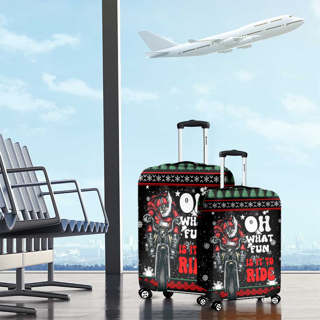Santa And Motor Christmas Luggage Cover Xmas Holiday Patterns - Wonder Print Shop