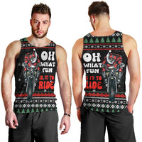 Santa And Motor Christmas Men Tank Top Xmas Holiday Patterns - Wonder Print Shop