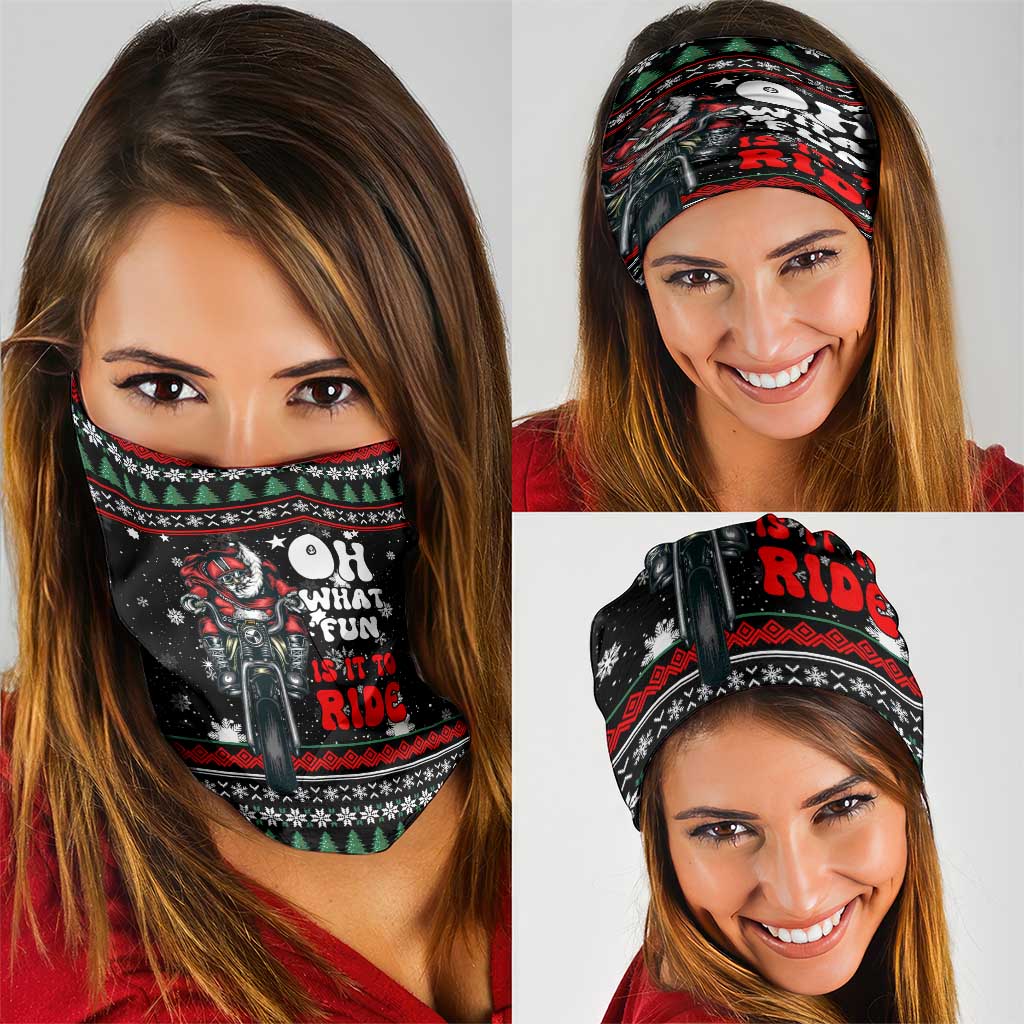 Santa And Motor Christmas Neck Gaiter Xmas Holiday Patterns - Wonder Print Shop