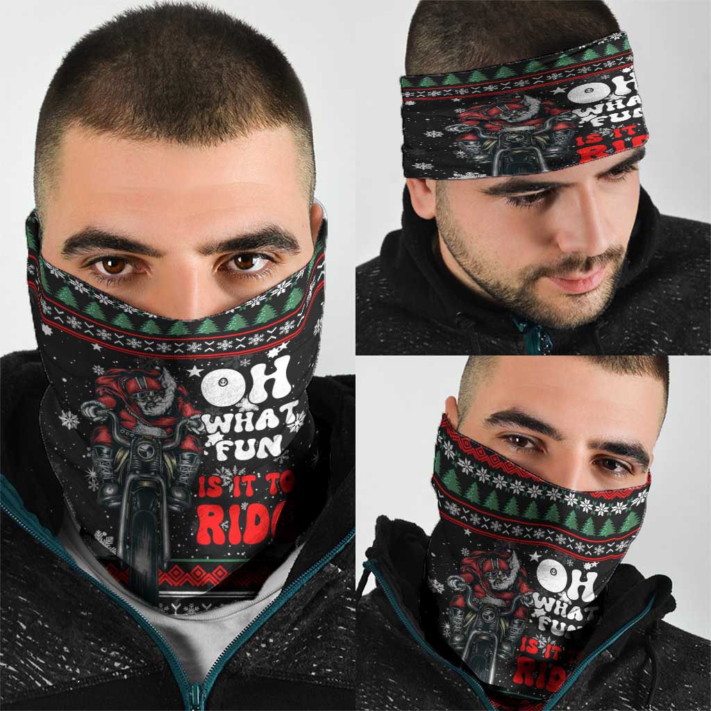 Santa And Motor Christmas Neck Gaiter Xmas Holiday Patterns - Wonder Print Shop