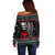 Santa And Motor Christmas Off Shoulder Sweater Xmas Holiday Patterns - Wonder Print Shop
