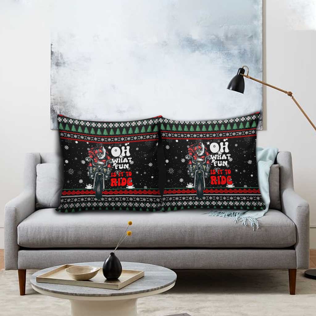 Santa And Motor Christmas Pillow Cover Xmas Holiday Patterns - Wonder Print Shop