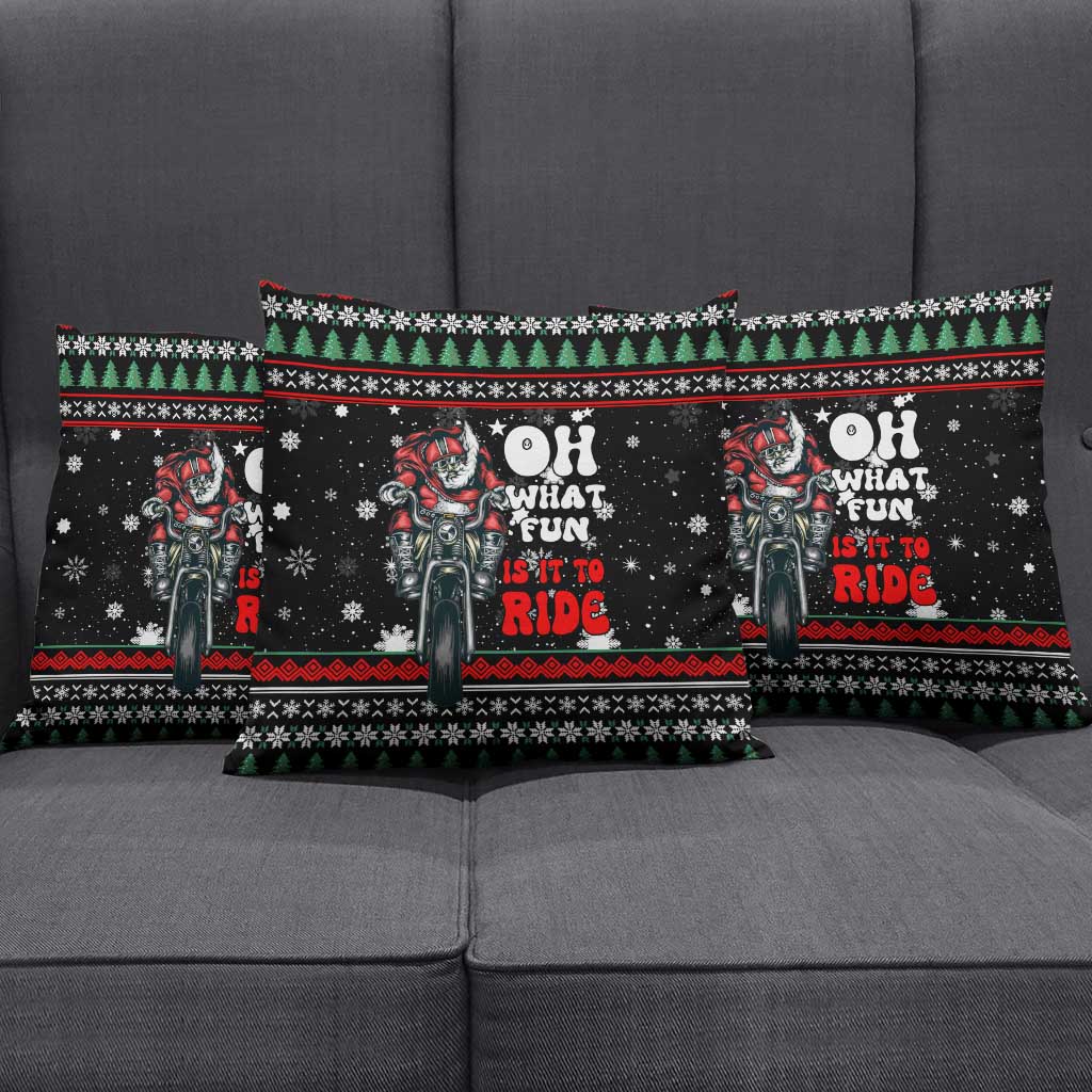 Santa And Motor Christmas Pillow Cover Xmas Holiday Patterns - Wonder Print Shop