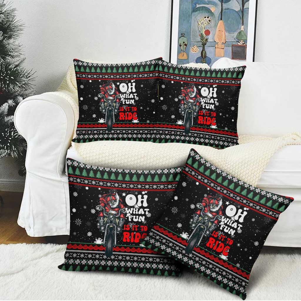 Santa And Motor Christmas Pillow Cover Xmas Holiday Patterns - Wonder Print Shop
