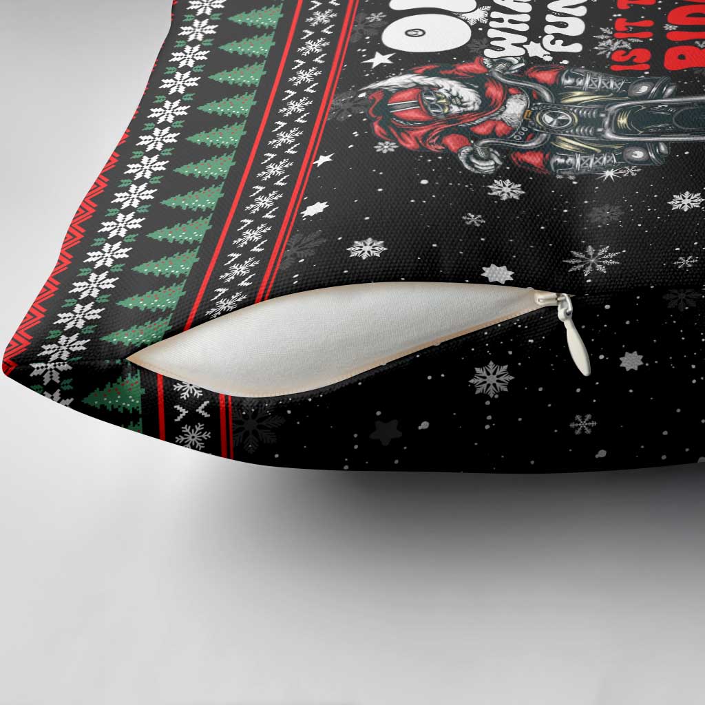Santa And Motor Christmas Pillow Cover Xmas Holiday Patterns - Wonder Print Shop