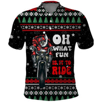 Santa And Motor Christmas Polo Shirt Xmas Holiday Patterns - Wonder Print Shop