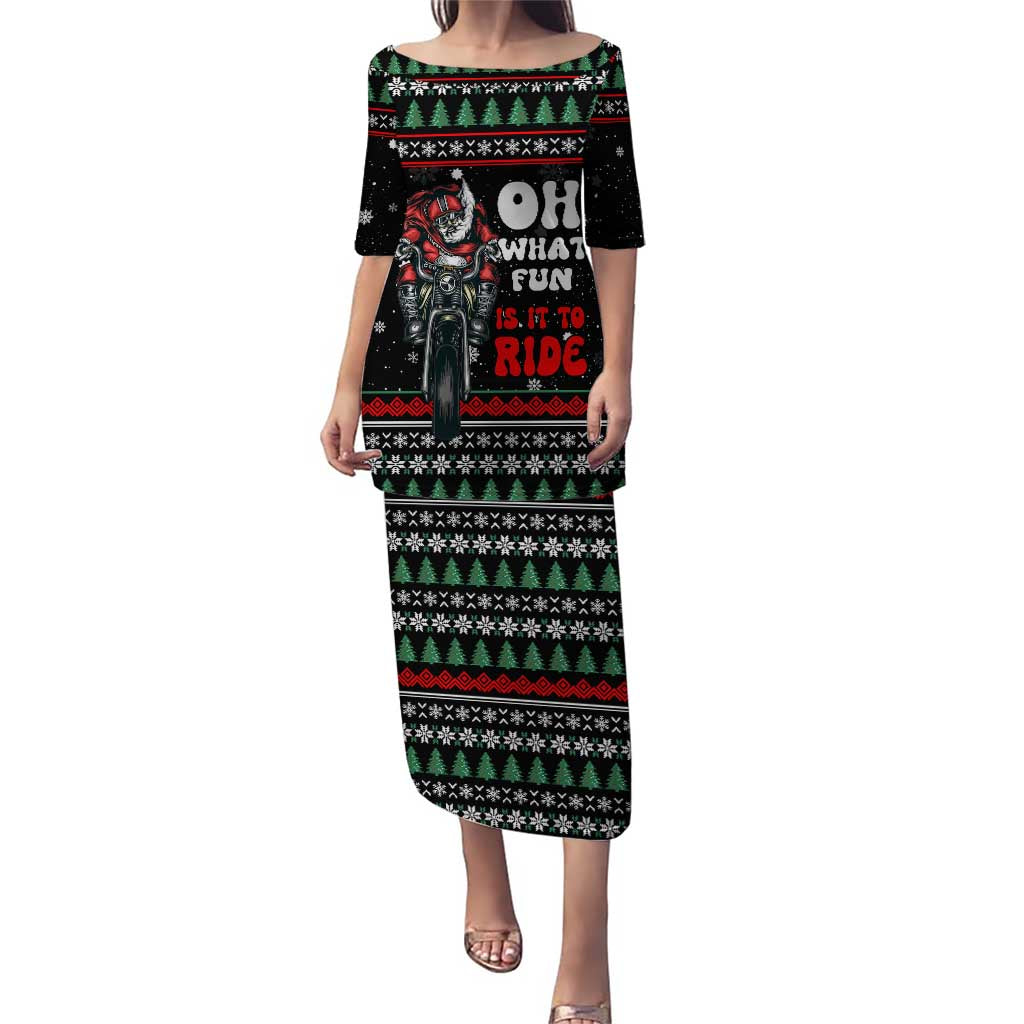Santa And Motor Christmas Puletasi Xmas Holiday Patterns - Wonder Print Shop