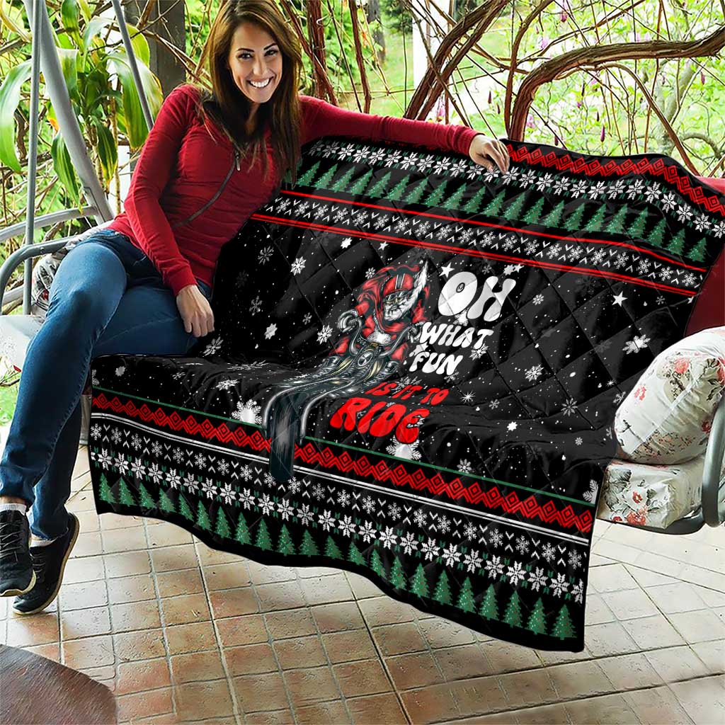 Santa And Motor Christmas Quilt Xmas Holiday Patterns - Wonder Print Shop