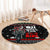 Santa And Motor Christmas Round Carpet Xmas Holiday Patterns - Wonder Print Shop