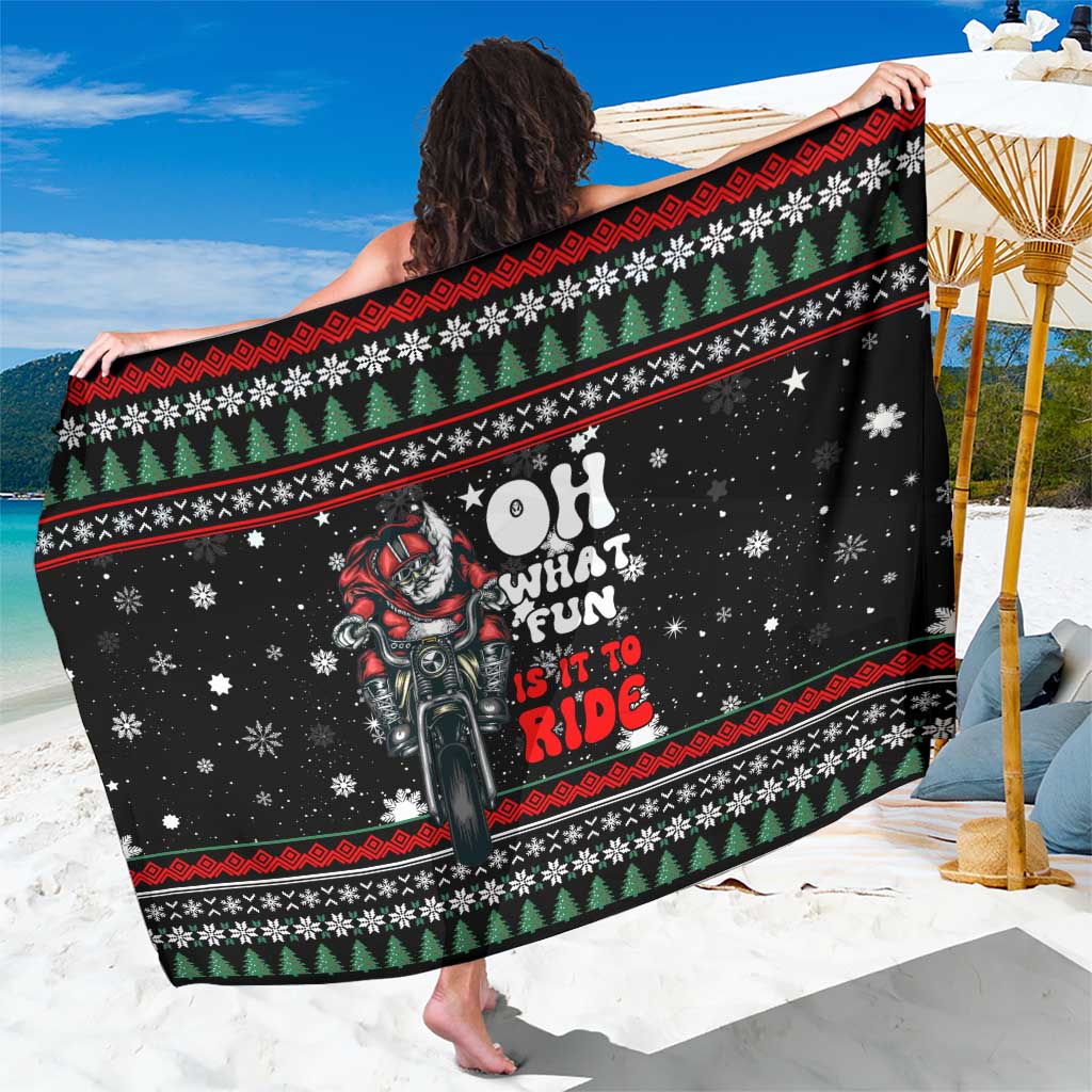 Santa And Motor Christmas Sarong Xmas Holiday Patterns - Wonder Print Shop