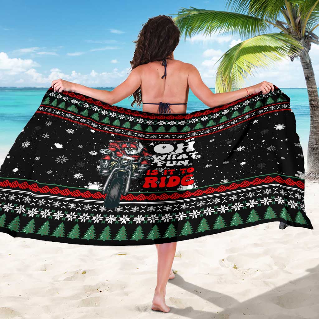 Santa And Motor Christmas Sarong Xmas Holiday Patterns - Wonder Print Shop