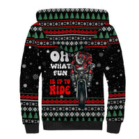 Santa And Motor Christmas Sherpa Hoodie Xmas Holiday Patterns - Wonder Print Shop