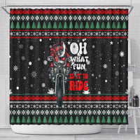 Santa And Motor Christmas Shower Curtain Xmas Holiday Patterns - Wonder Print Shop