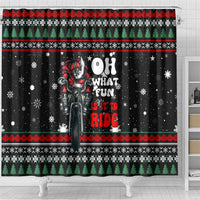 Santa And Motor Christmas Shower Curtain Xmas Holiday Patterns - Wonder Print Shop