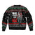 Santa And Motor Christmas Sleeve Zip Bomber Jacket Xmas Holiday Patterns - Wonder Print Shop