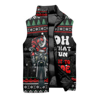 Santa And Motor Christmas Sleeveless Puffer Jacket Xmas Holiday Patterns - Wonder Print Shop