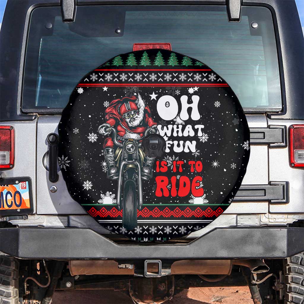 Santa And Motor Christmas Spare Tire Cover Xmas Holiday Patterns - Wonder Print Shop