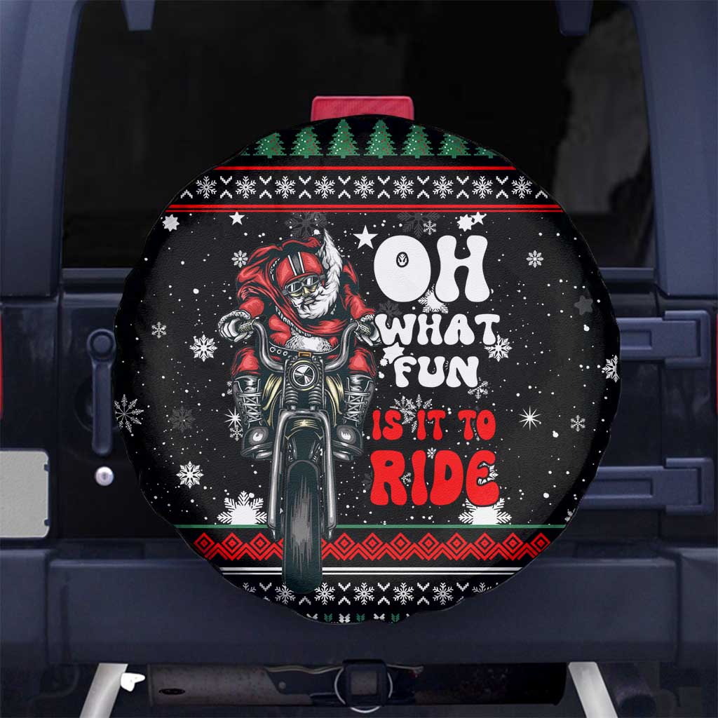 Santa And Motor Christmas Spare Tire Cover Xmas Holiday Patterns - Wonder Print Shop