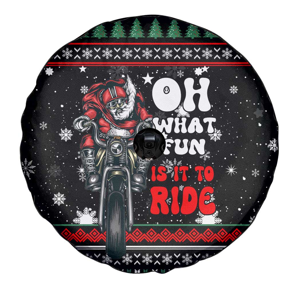 Santa And Motor Christmas Spare Tire Cover Xmas Holiday Patterns - Wonder Print Shop