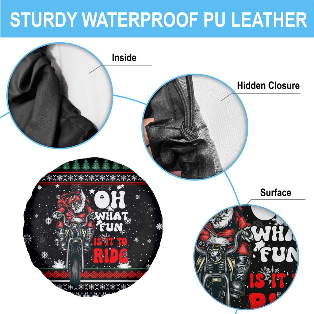 Santa And Motor Christmas Spare Tire Cover Xmas Holiday Patterns - Wonder Print Shop