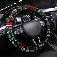 Santa And Motor Christmas Steering Wheel Cover Xmas Holiday Patterns - Wonder Print Shop