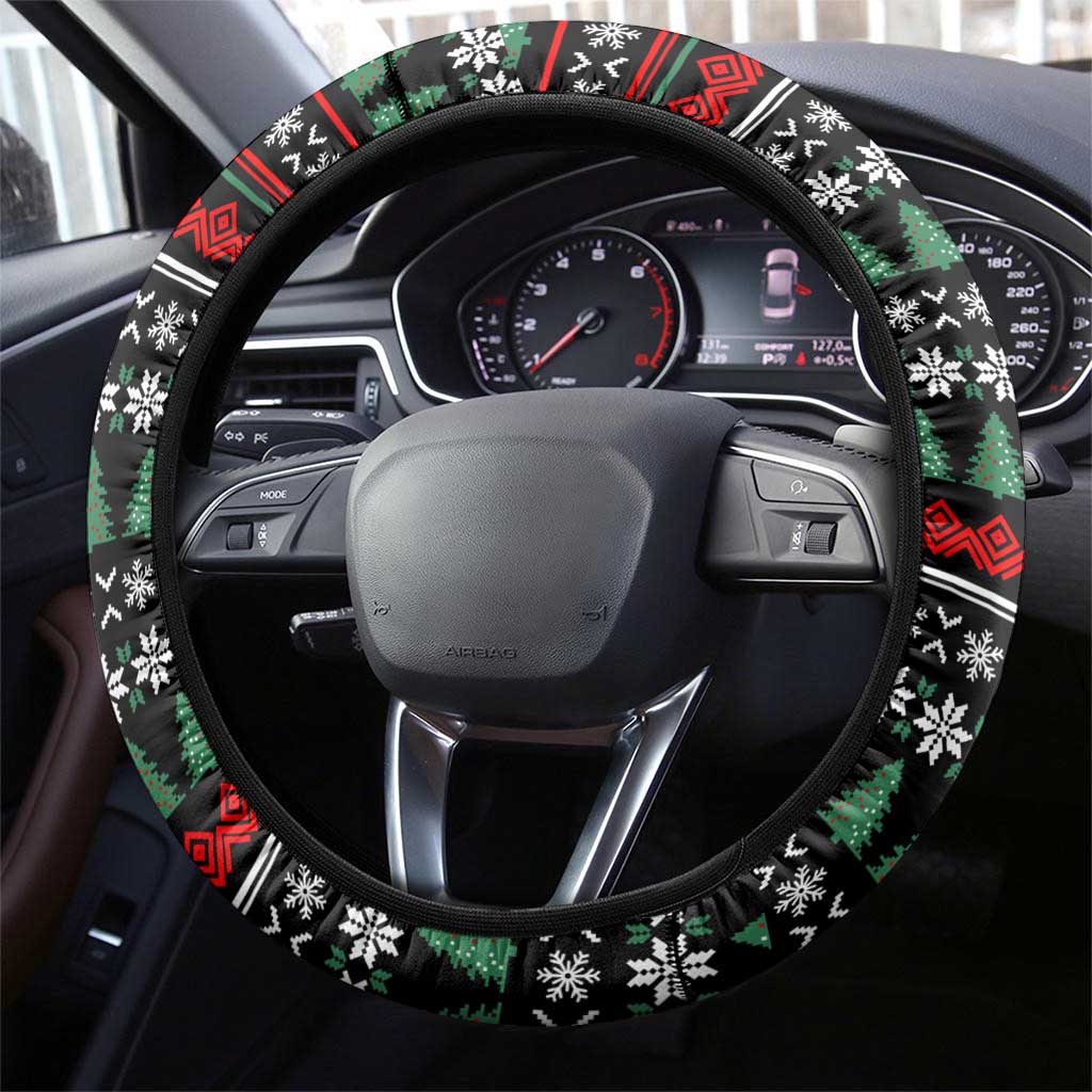Santa And Motor Christmas Steering Wheel Cover Xmas Holiday Patterns - Wonder Print Shop