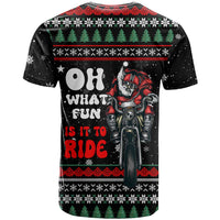 Santa And Motor Christmas T Shirt Xmas Holiday Patterns - Wonder Print Shop