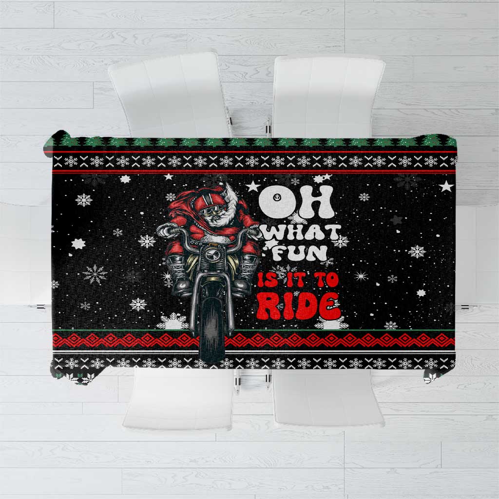 Santa And Motor Christmas Tablecloth Xmas Holiday Patterns - Wonder Print Shop