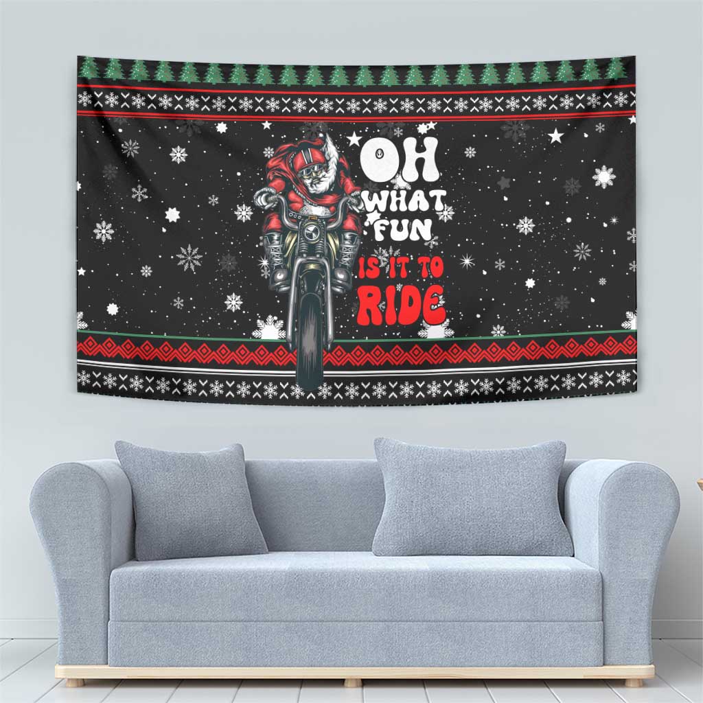 Santa And Motor Christmas Tapestry Xmas Holiday Patterns - Wonder Print Shop