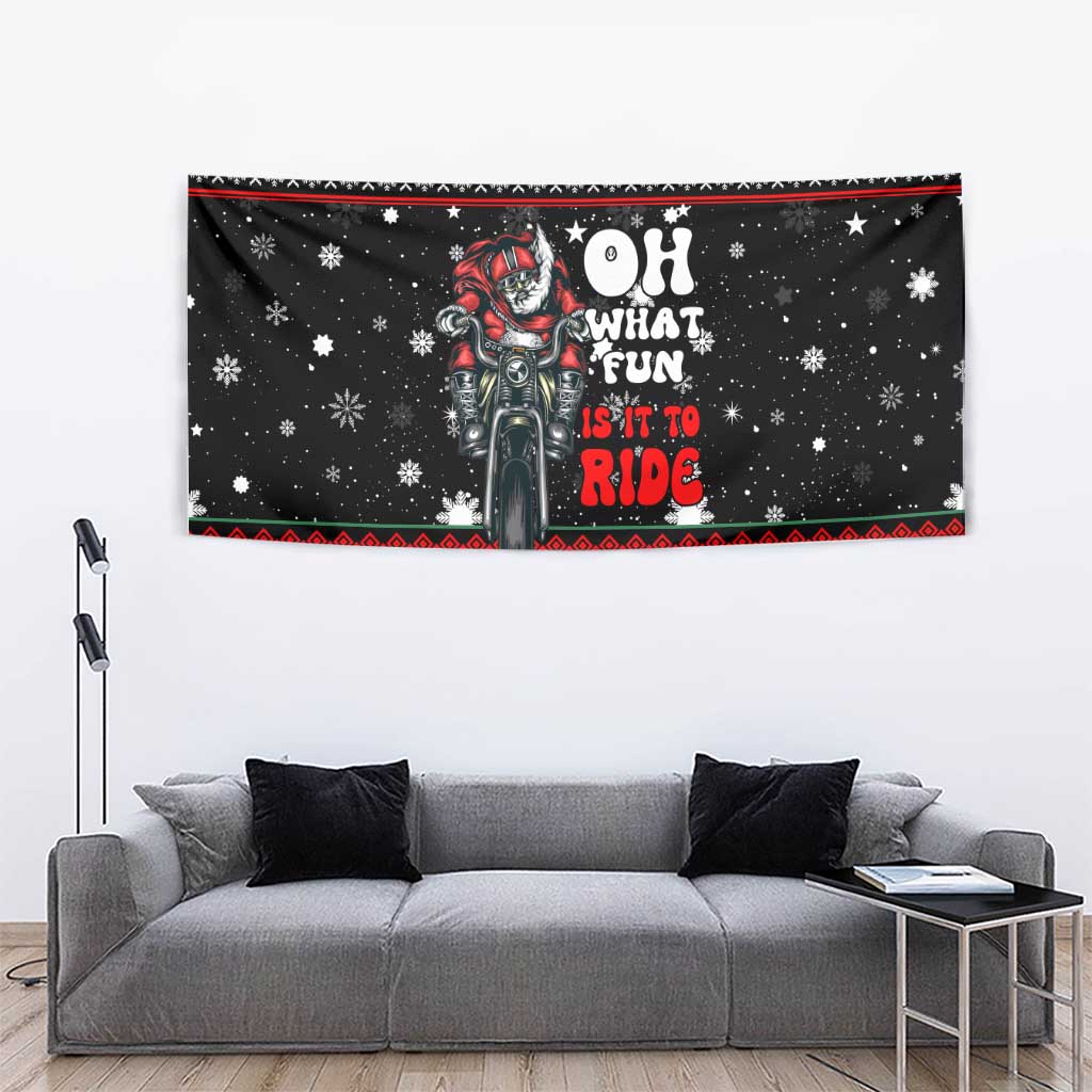 Santa And Motor Christmas Tapestry Xmas Holiday Patterns - Wonder Print Shop