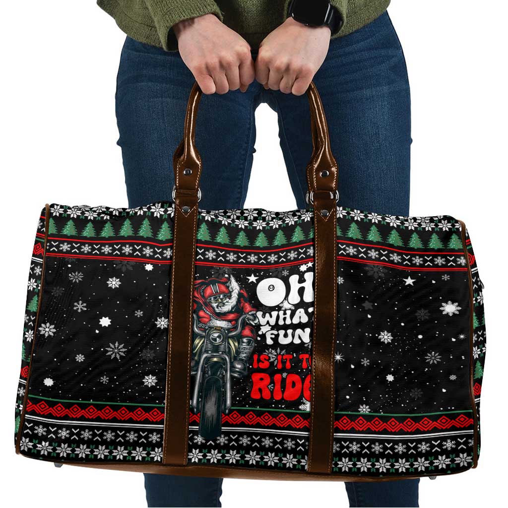 Santa And Motor Christmas Travel Bag Xmas Holiday Patterns - Wonder Print Shop