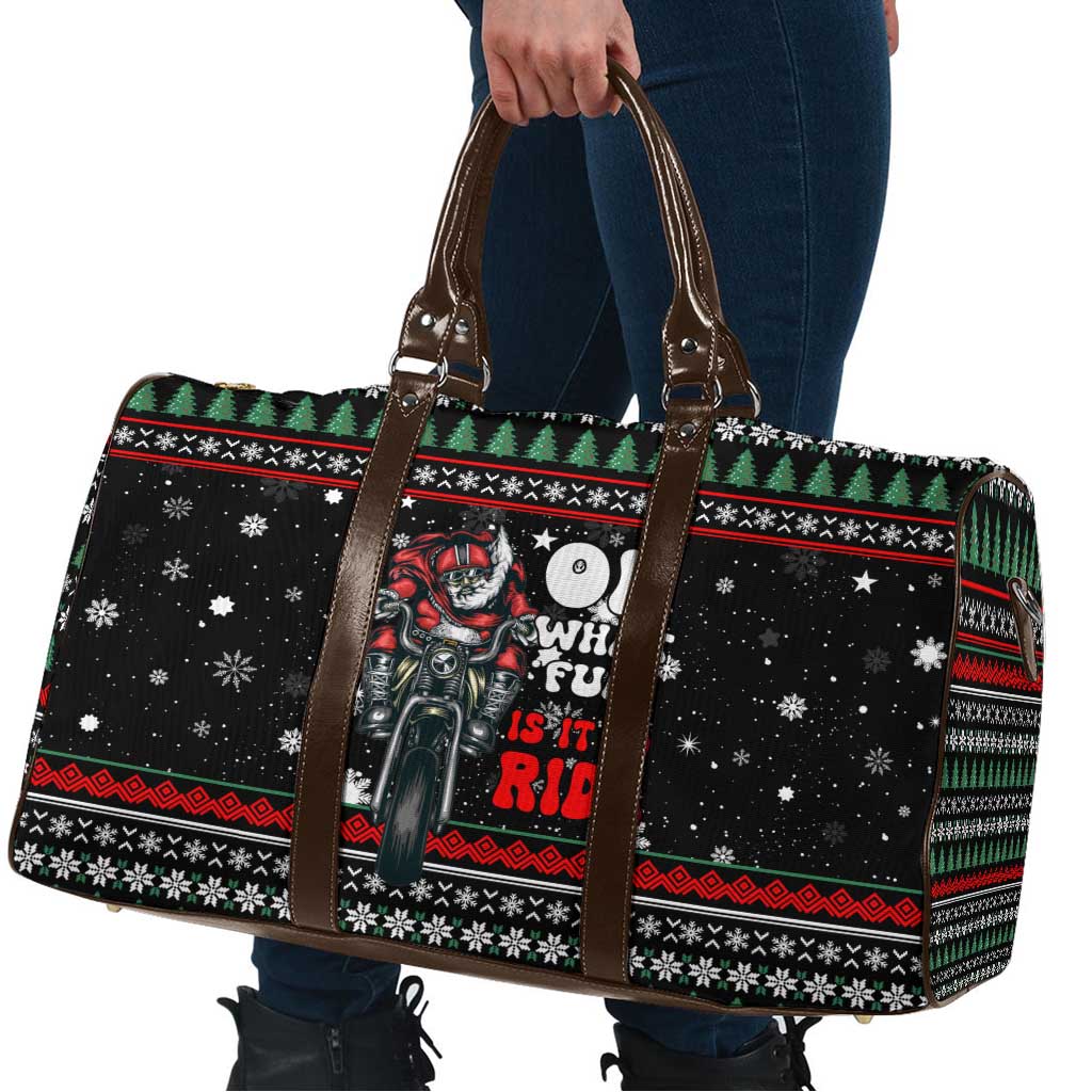 Santa And Motor Christmas Travel Bag Xmas Holiday Patterns - Wonder Print Shop