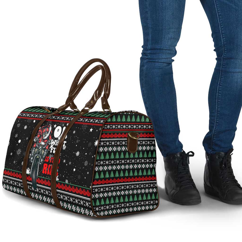 Santa And Motor Christmas Travel Bag Xmas Holiday Patterns - Wonder Print Shop