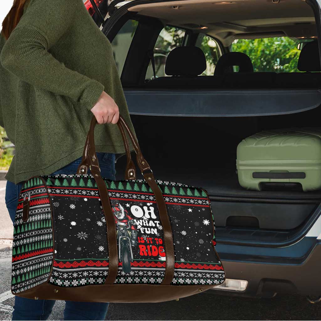 Santa And Motor Christmas Travel Bag Xmas Holiday Patterns - Wonder Print Shop