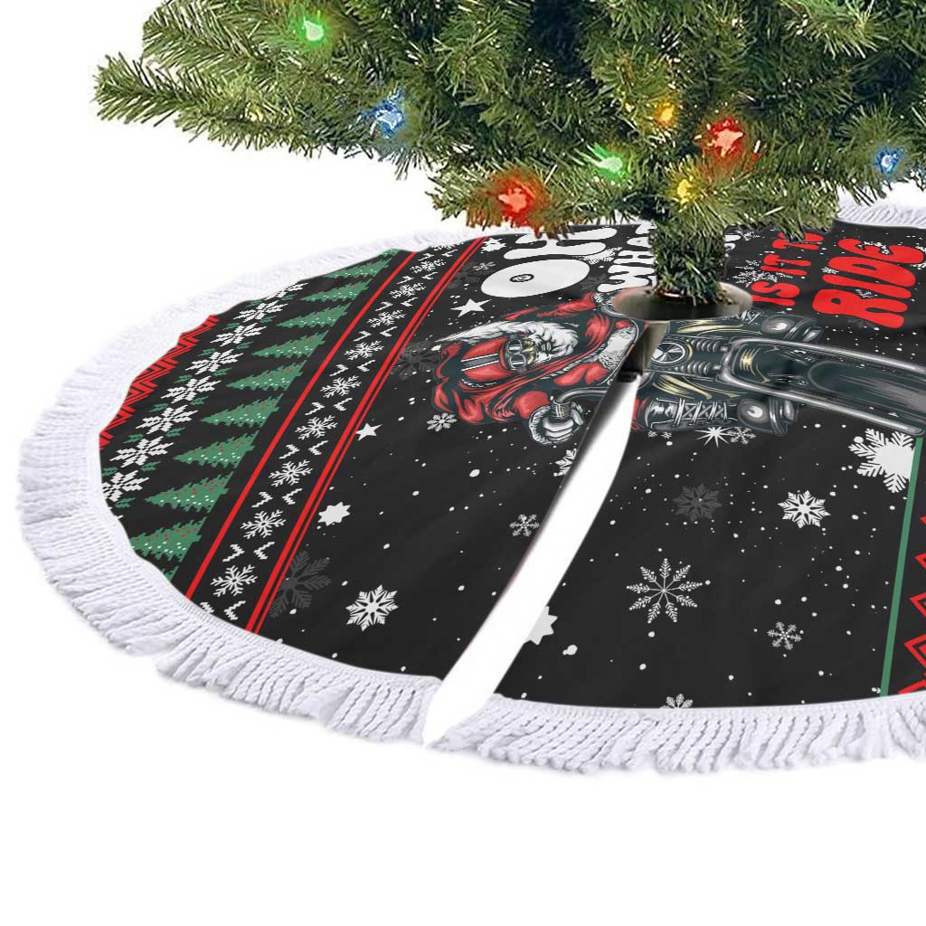 Santa And Motor Christmas Tree Skirt Xmas Holiday Patterns - Wonder Print Shop