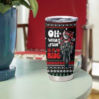 Santa And Motor Christmas Tumbler Cup Xmas Holiday Patterns - Wonder Print Shop