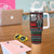 Santa And Motor Christmas Tumbler With Handle Xmas Holiday Patterns - Wonder Print Shop