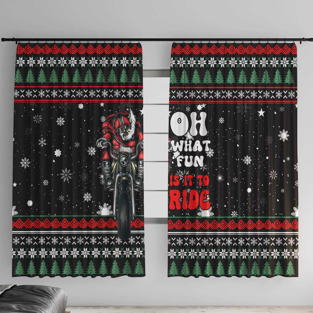 Santa And Motor Christmas Window Curtain Xmas Holiday Patterns - Wonder Print Shop