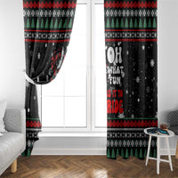 Santa And Motor Christmas Window Curtain Xmas Holiday Patterns - Wonder Print Shop