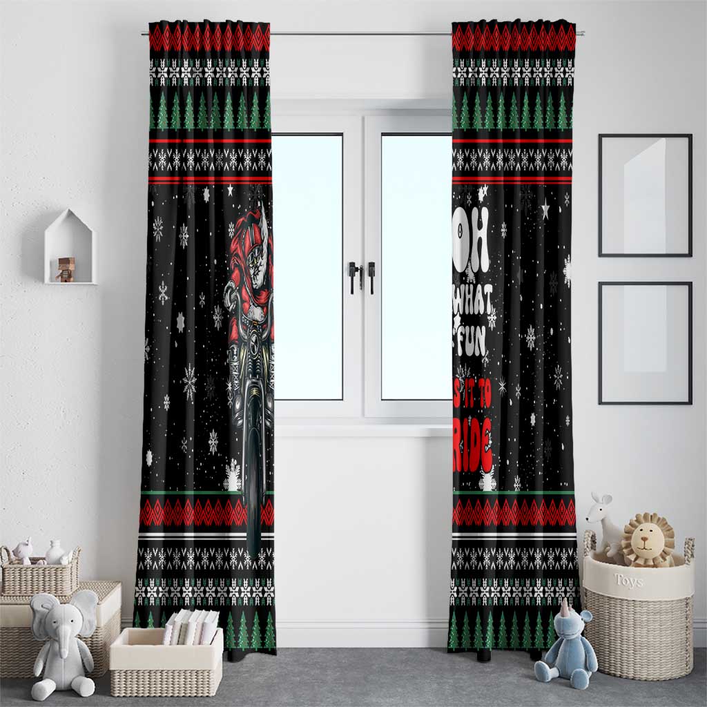 Santa And Motor Christmas Window Curtain Xmas Holiday Patterns - Wonder Print Shop