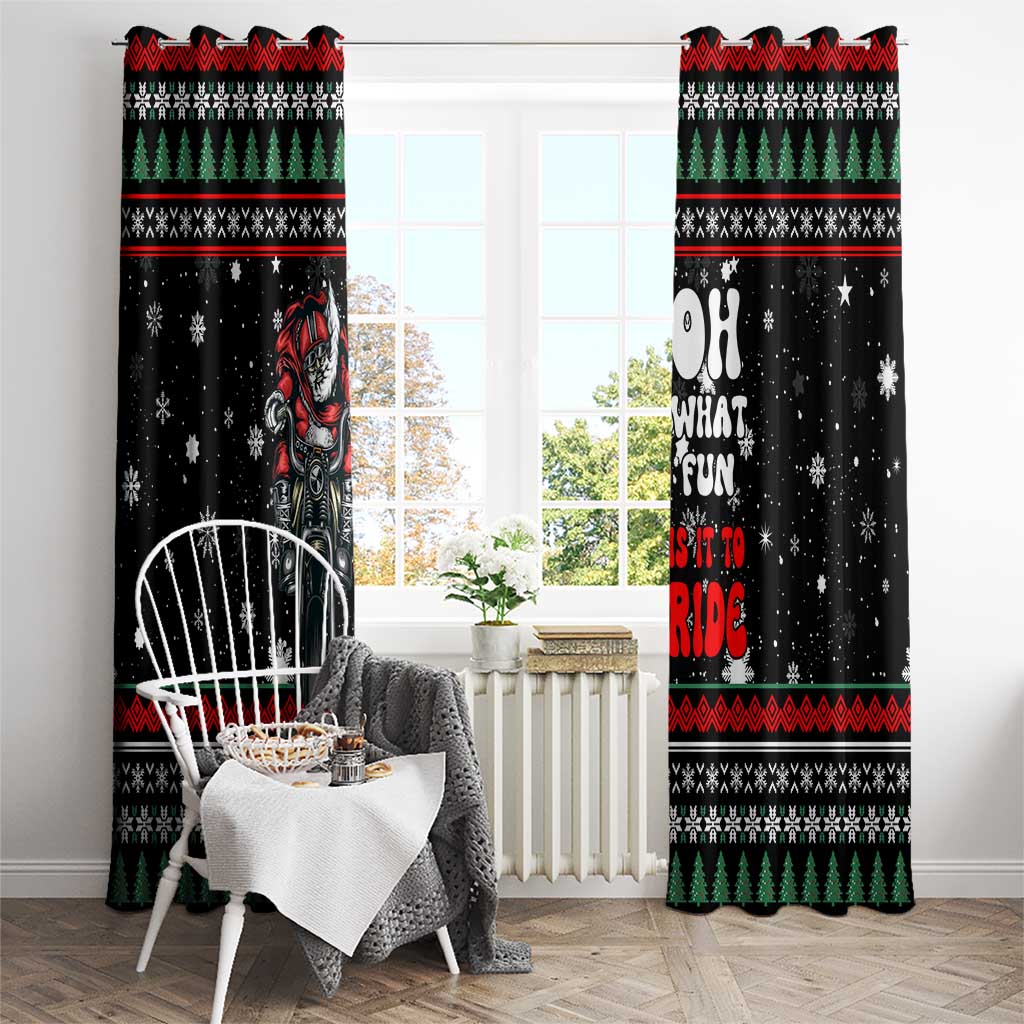 Santa And Motor Christmas Window Curtain Xmas Holiday Patterns - Wonder Print Shop