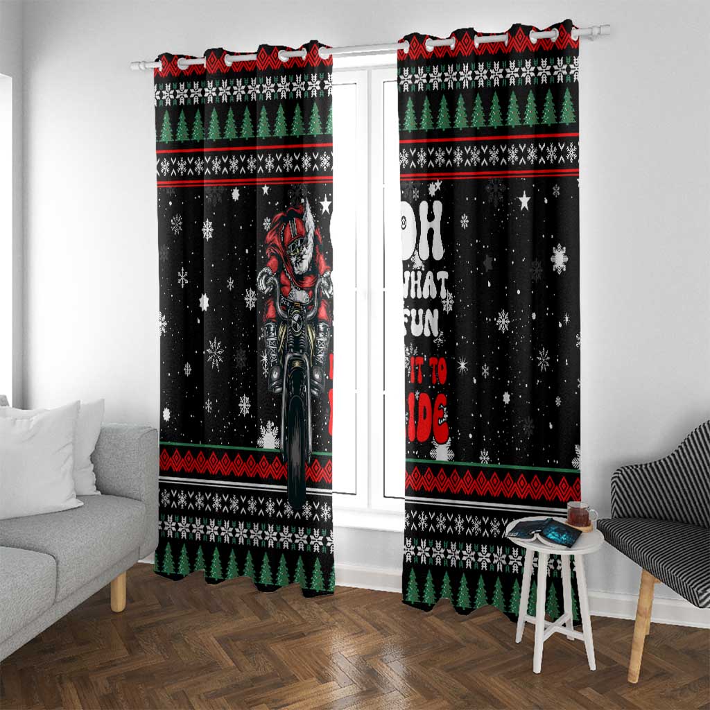 Santa And Motor Christmas Window Curtain Xmas Holiday Patterns - Wonder Print Shop