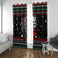 Santa And Motor Christmas Window Curtain Xmas Holiday Patterns - Wonder Print Shop