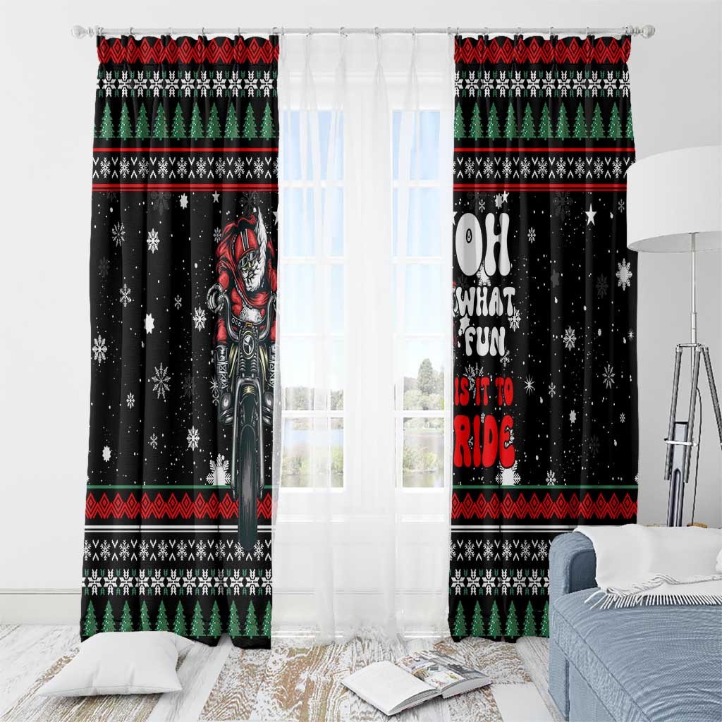 Santa And Motor Christmas Window Curtain Xmas Holiday Patterns - Wonder Print Shop