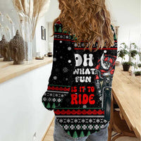 Santa And Motor Christmas Women Casual Shirt Xmas Holiday Patterns - Wonder Print Shop