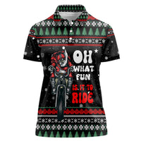 Santa And Motor Christmas Women Polo Shirt Xmas Holiday Patterns - Wonder Print Shop