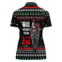 Santa And Motor Christmas Women Polo Shirt Xmas Holiday Patterns - Wonder Print Shop